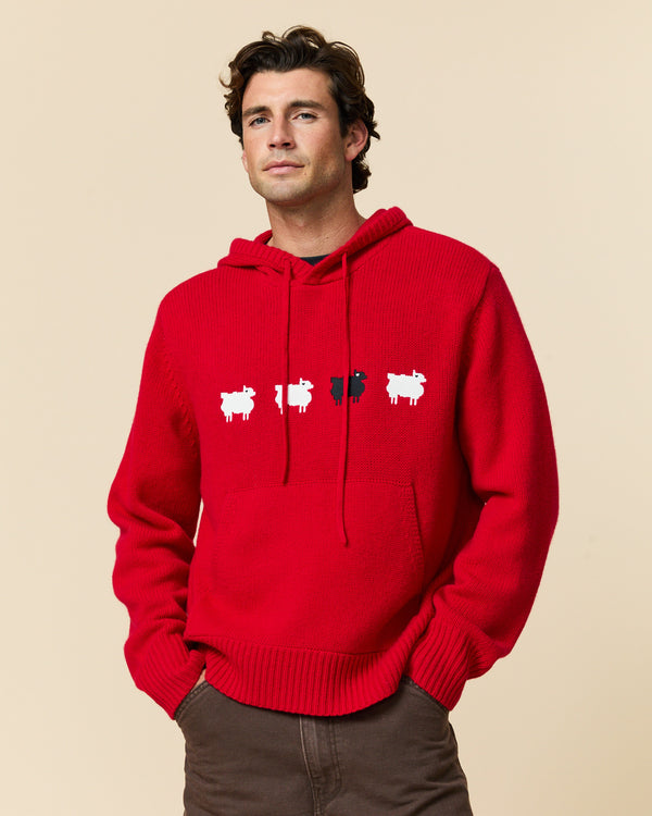 Rowing Blazers Men's Cashmere Sheep Sweater Hoodie Diana Red