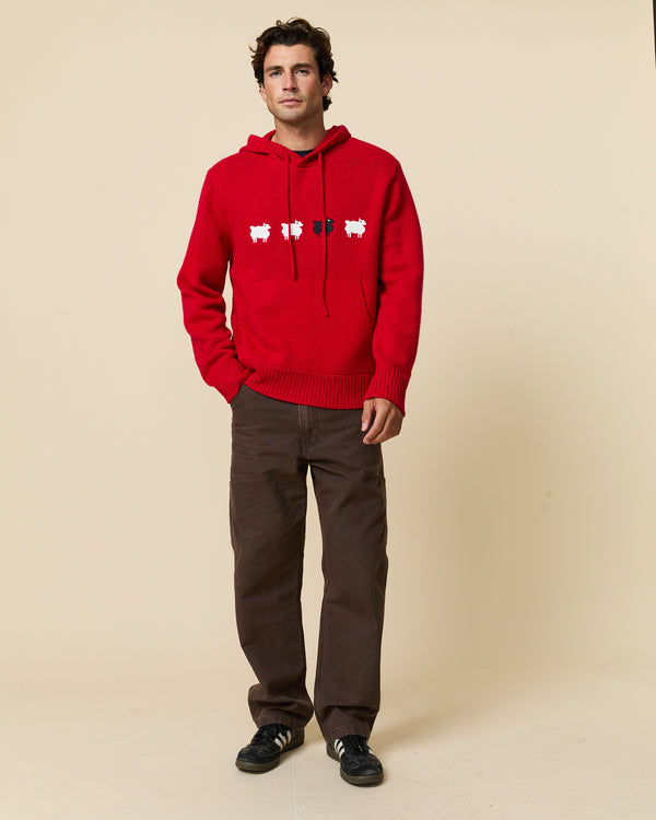 Rowing Blazers Men's Cashmere Sheep Sweater Hoodie Diana Red