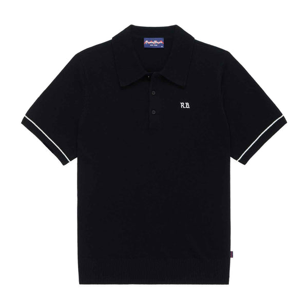 rowing blazers Men's Cashmere Short Sleeve Polo Black