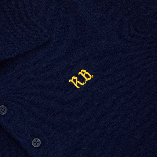 Rowing Blazers Men's Cashmere Short Sleeve Polo Navy