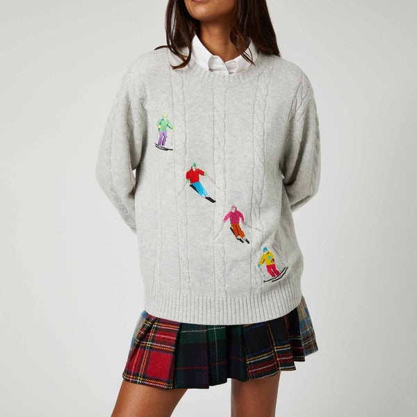 Rowing Blazers Men's Cashmere Ski Cableknit Sweater Bone