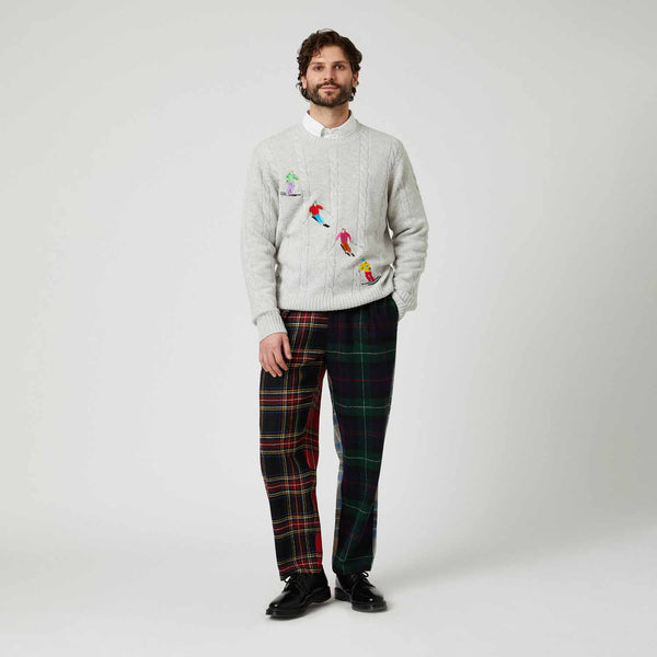 Rowing Blazers Men's Cashmere Ski Cableknit Sweater Bone