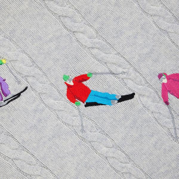 Rowing Blazers Men's Cashmere Ski Cableknit Sweater Bone