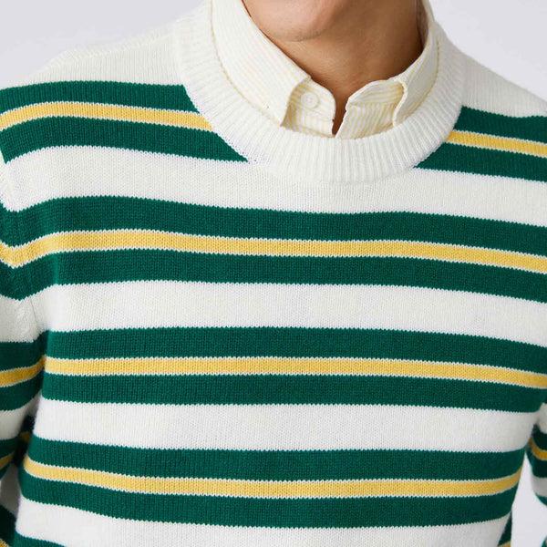 Rowing Blazers Men's Cashmere Stripe Sweater Green Yellow
