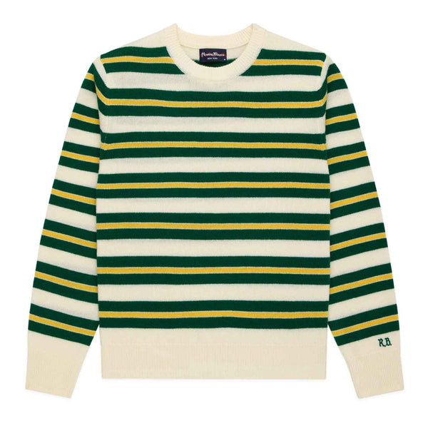 rowing blazers Men's Cashmere Stripe Sweater Green Yellow