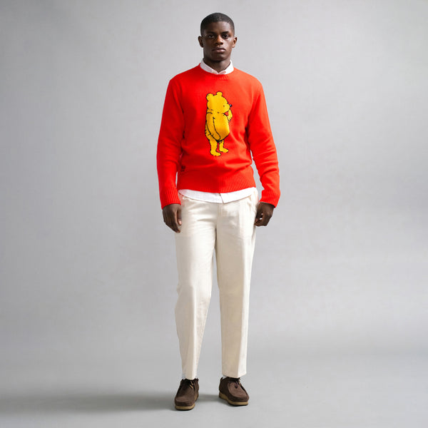 Rowing Blazers Men's Cashmere Winnie-the-Pooh Sweater Red