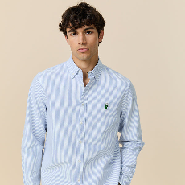 Rowing Blazers Men's Classic Stripe Babar Oxford Shirt Light Blue University Stripe