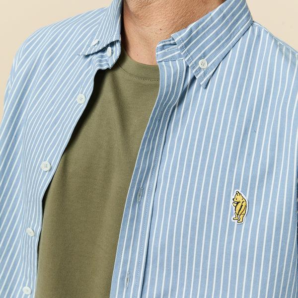 Rowing Blazers Men's Classic Stripe Pooh Shirt Blue White Stripe