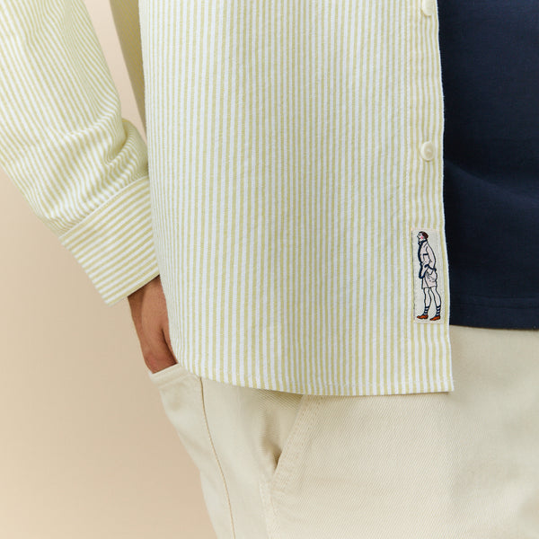 Rowing Blazers Men's Classic Stripe Winnie-the-Pooh Oxford Shirt Yellow / White University Stripe