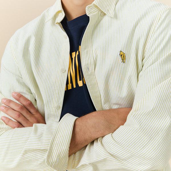 Rowing Blazers Men's Classic Stripe Winnie-the-Pooh Oxford Shirt Yellow / White University Stripe