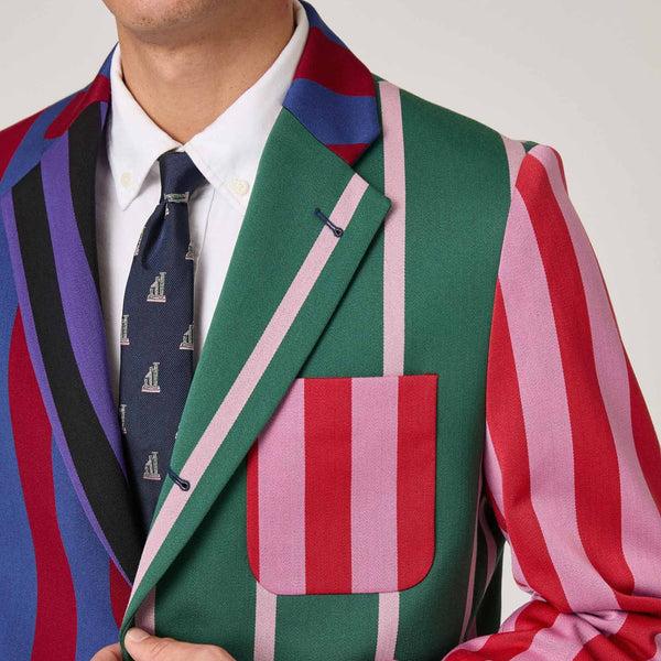 Rowing Blazers Men's Cocktail Patchwork Stripe Blazer Mixed Stripes