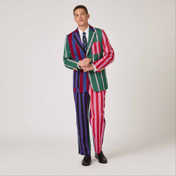 Rowing Blazers Men's Cocktail Patchwork Stripe Blazer Mixed Stripes