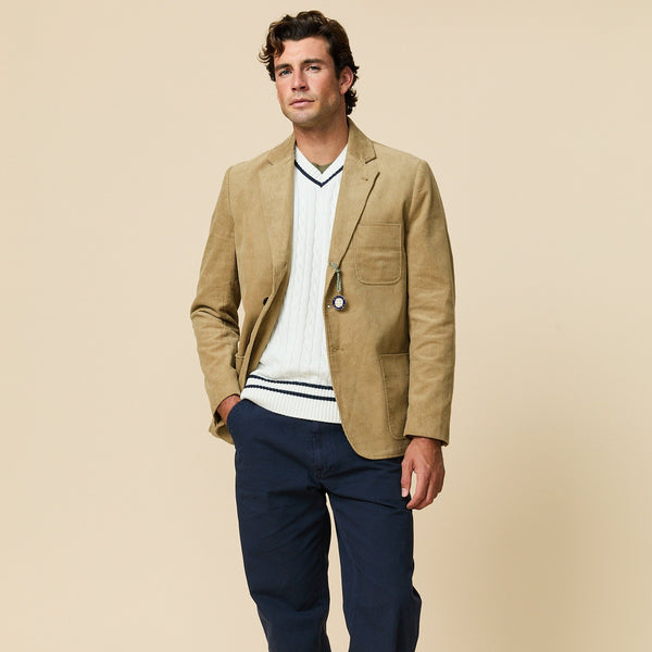 rowing blazers Men's Corduroy Patch Pocket Blazer Light Brown