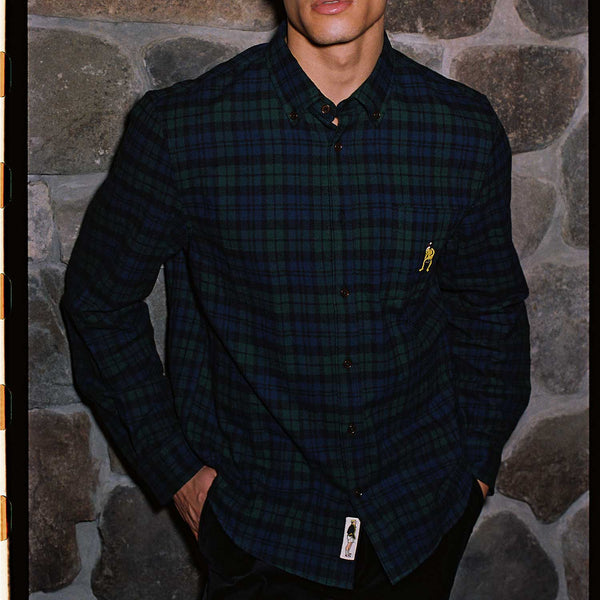 Rowing Blazers Men's Cotton Classic Flannel Shirt Gordon Modern