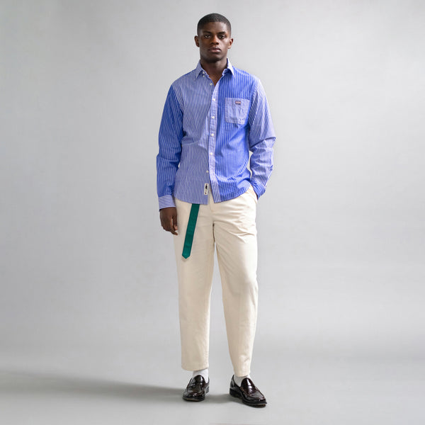 Rowing Blazers Men's Cotton Cocktail Stripe Shirt Dark Blue Mix Stripe