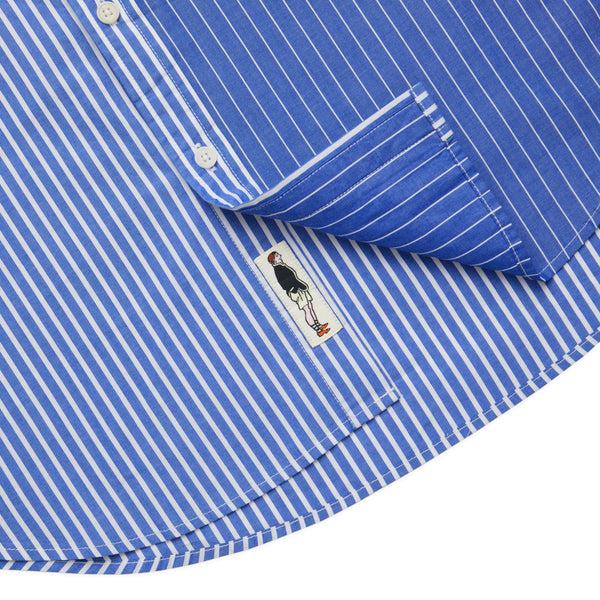 Rowing Blazers Men's Cotton Cocktail Stripe Shirt Dark Blue Mix Stripe