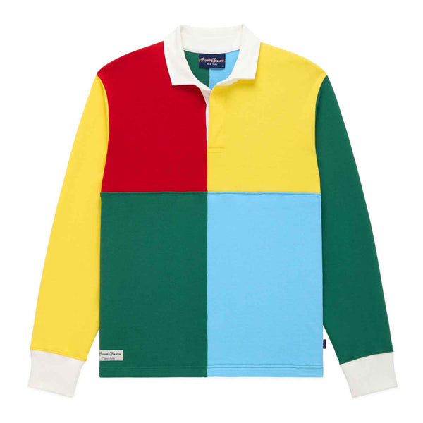 rowing blazers Men's Cotton Color Block Rugby Primary Colorblock