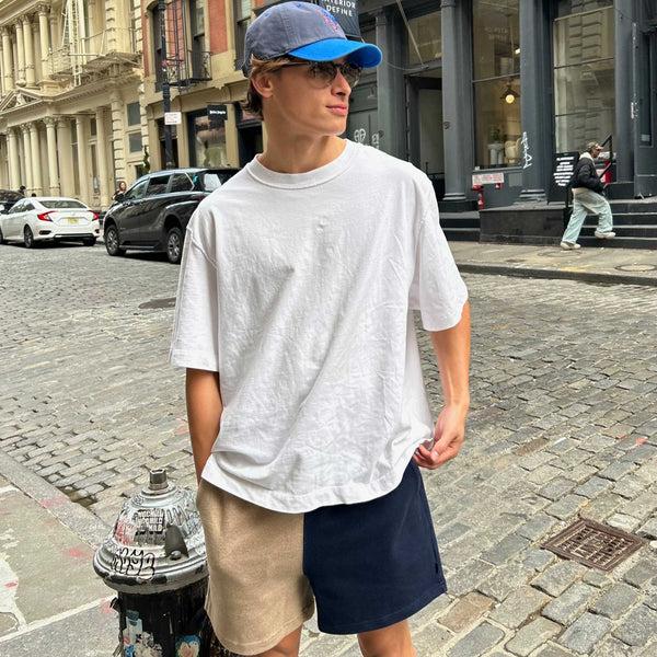 Rowing Blazers Men's Cotton Color Block Rugby Pull On Short Navy Khaki