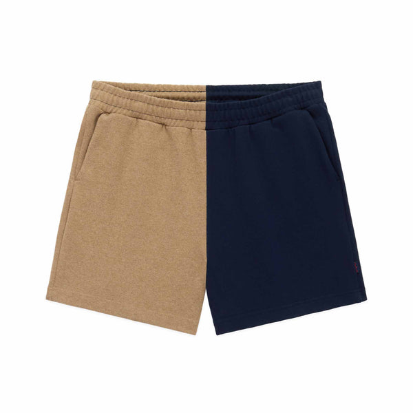 rowing blazers Men's Cotton Color Block Rugby Pull On Short Navy Khaki