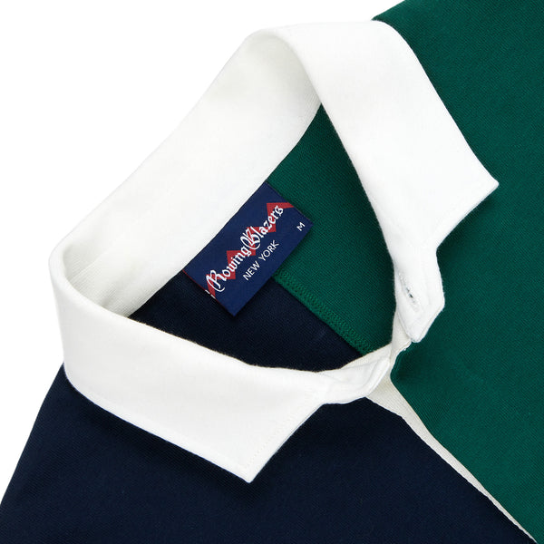 Rowing Blazers Men's Cotton Colorblock Rugby Navy And Green