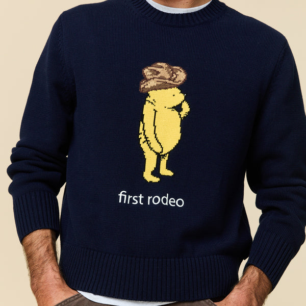 Rowing Blazers Men's Cotton Cowboy Pooh Sweater Navy