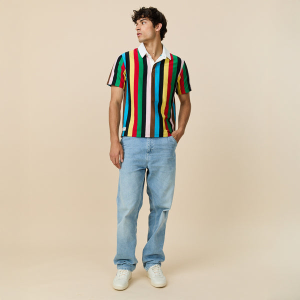 Rowing Blazers Men's Cotton Croquet Stripe Short Sleeve Rugby Croquet