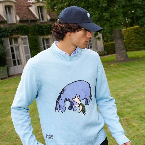 Rowing Blazers Men's Cotton Eeyore And Piglet Sweater Blue