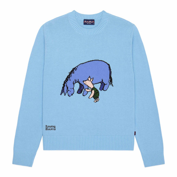rowing blazers Men's Cotton Eeyore and Piglet Sweater Blue