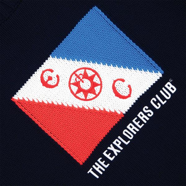 Rowing Blazers Men's Cotton Explorers Club Flag Sweater Navy