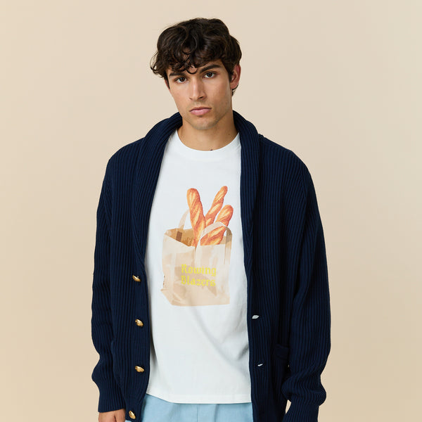 Rowing Blazers Men's Cotton Fisherman Shawl Cardigan Classic Navy