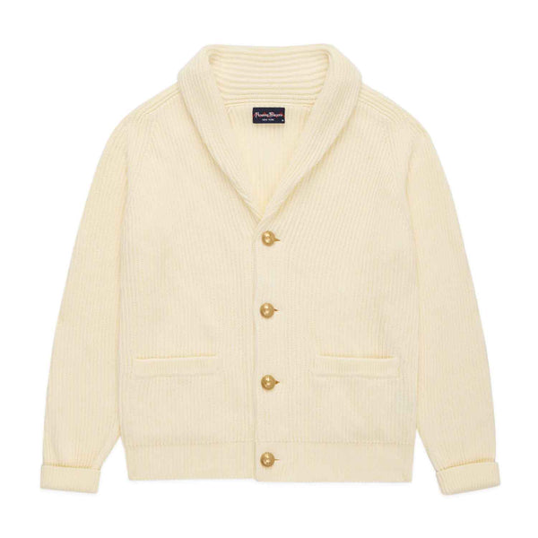 rowing blazers Men's Cotton Fisherman Shawl Cardigan Vanilla Ice