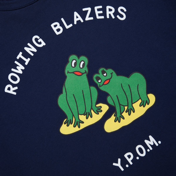 Rowing Blazers Men's Cotton Frog Crewneck "Your Pad Or Mine" Navy