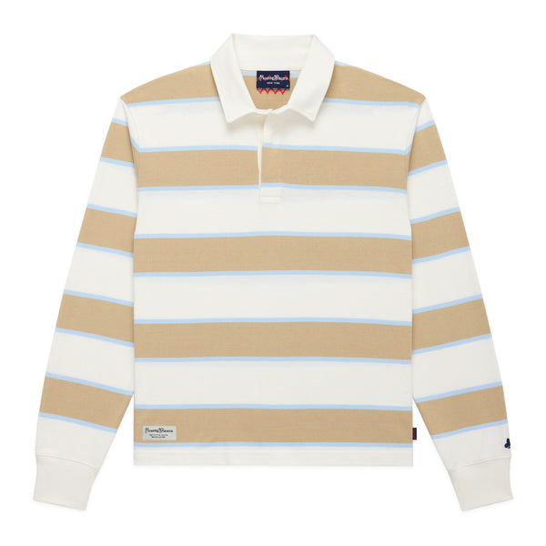 rowing blazers Men's Cotton Khaki Stripe Rugby Stripe