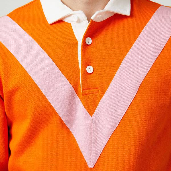 Rowing Blazers Men's Cotton League Chevron Rugby Orange