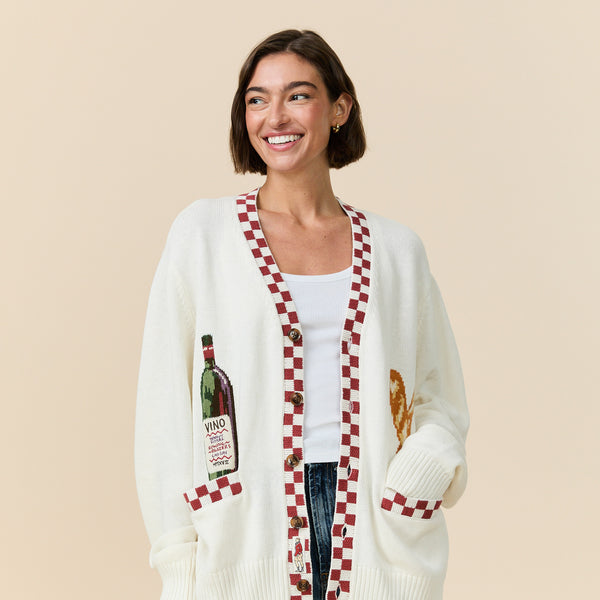 Rowing Blazers Men's Cotton Linen Blend Wine And Bread Cardigan Cream