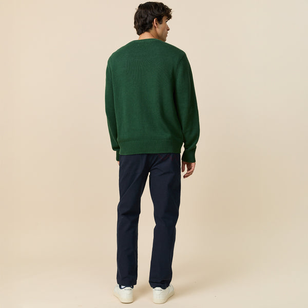 Rowing Blazers Men's Cotton Linen New Yorker Pooh Sweater Green