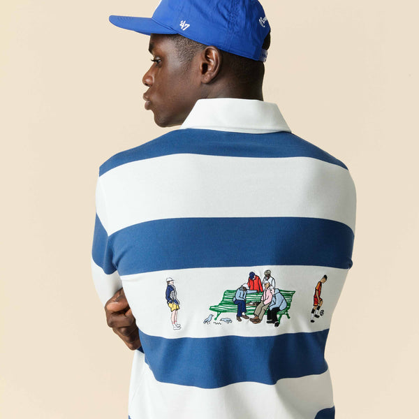 Rowing Blazers Men's Cotton New York Rugby Blue White Stripe