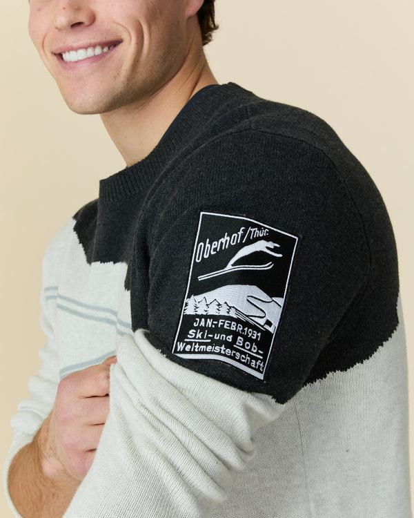 Rowing Blazers Men's Cotton Night Ski & Snowboard Sweater Gray