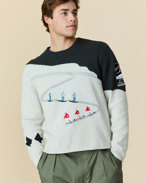 Rowing Blazers Men's Cotton Night Ski & Snowboard Sweater Gray