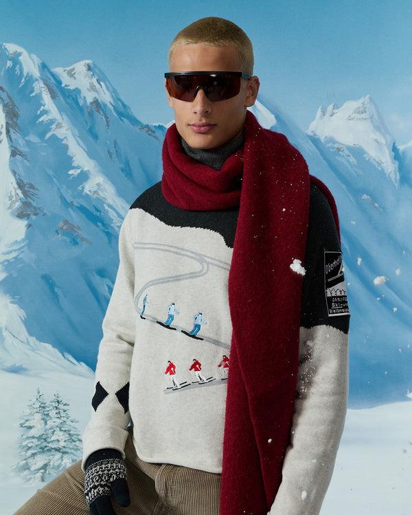 Rowing Blazers Men's Cotton Night Ski & Snowboard Sweater Gray