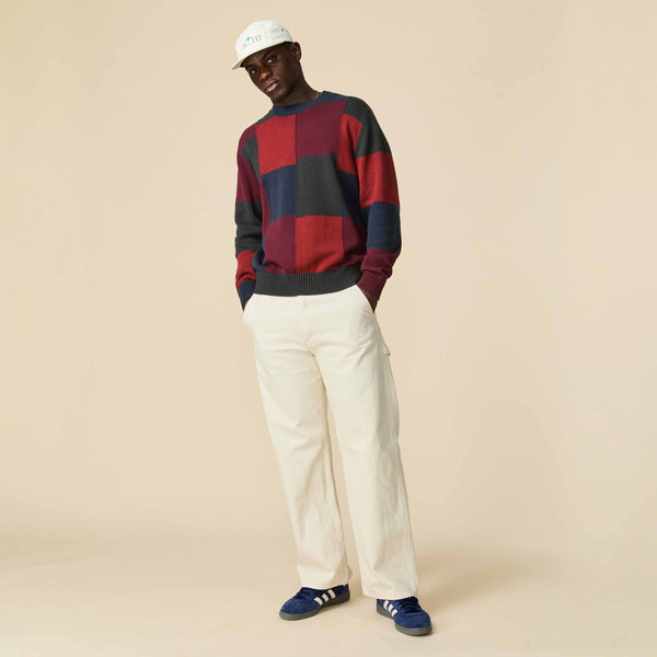 Rowing Blazers Men's Cotton Patchwork Sweater Brick Patchwork