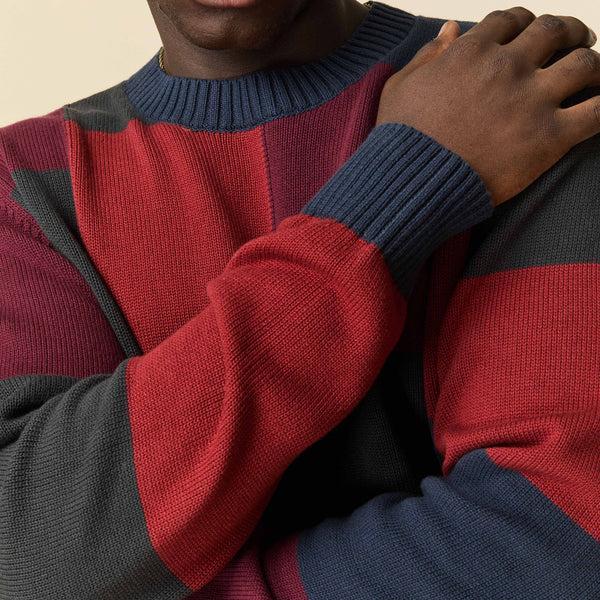 Rowing Blazers Men's Cotton Patchwork Sweater Brick Patchwork