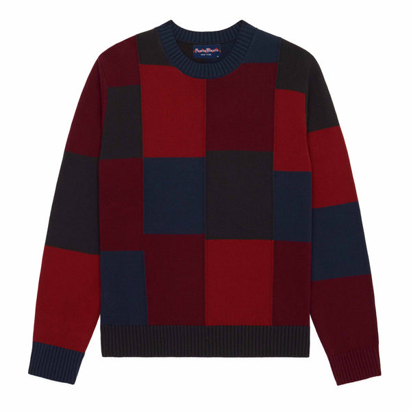 rowing blazers Men's Cotton Patchwork Sweater Brick Patchwork