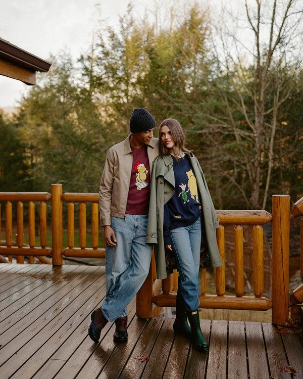 Rowing Blazers Men's Cotton Pooh And Piglet Sweater Navy