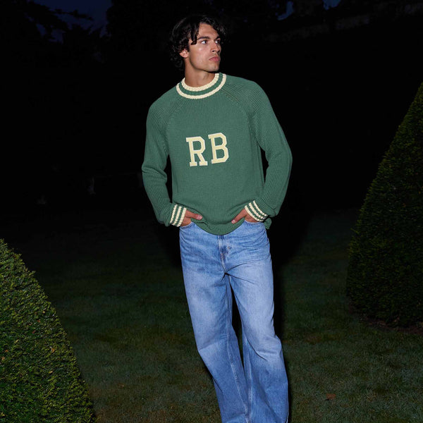 Rowing Blazers Men's Cotton RB University Sweater Green