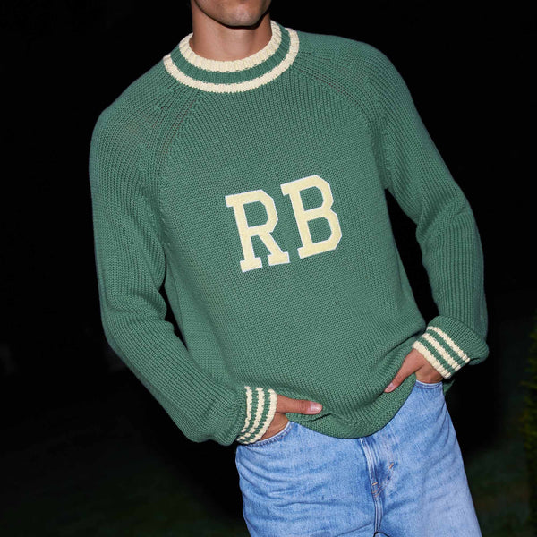 Rowing Blazers Men's Cotton RB University Sweater Green