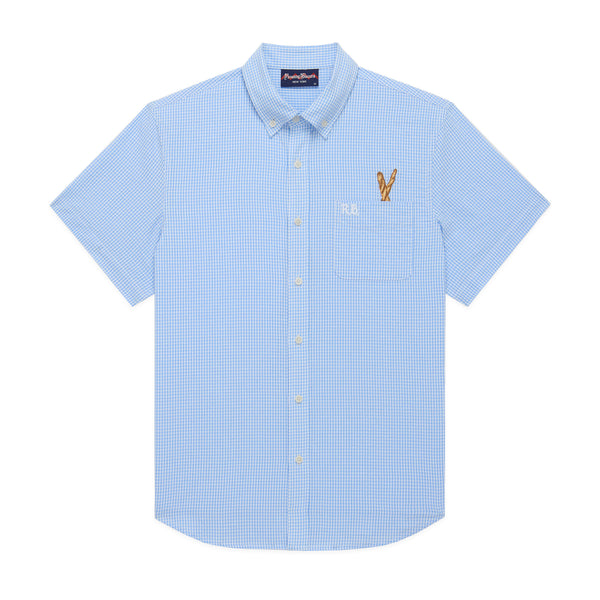 rowing blazers Men's Cotton Single Pocket Baguette Shirt Blue/White Gingham