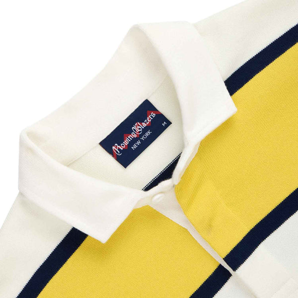 Rowing Blazers Men's Cotton Tide Stripe Elbow Patch Rugby Yellow Stripe