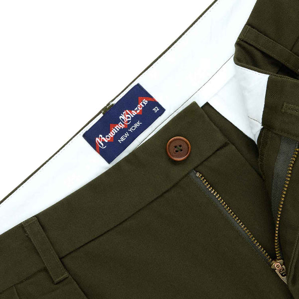 Rowing Blazers Men's Cotton Twill Pleated Relaxed Pant Dark Olive