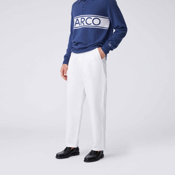 Rowing Blazers Men's Cotton Twill Pleated Relaxed Pant Off White